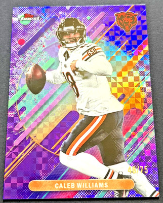 2025 Topps Finest Caleb Williams #228-RARE Purple X-Fractor /75-Chicago Bears!