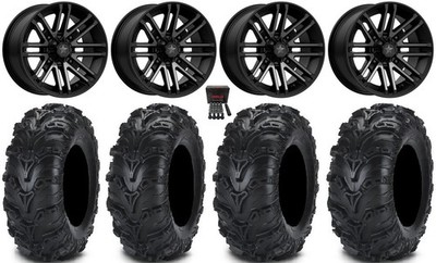 MSA Black Rogue 14'' UTV Wheels 27'' Mud Lite II Tires Kawasaki Teryx Mule