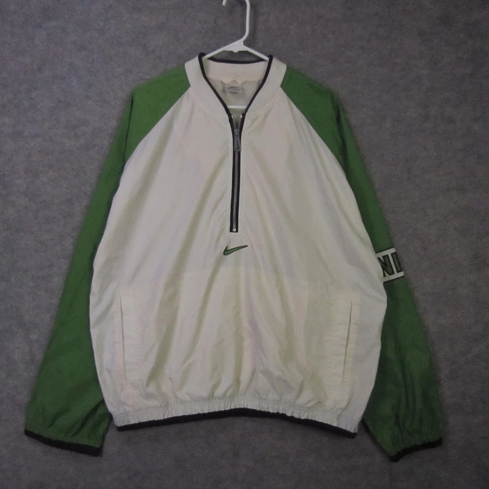 Vintage Nike Track Suit Mens Large Green White Windbreaker Jacket Pants 90s - Image 2 of 4