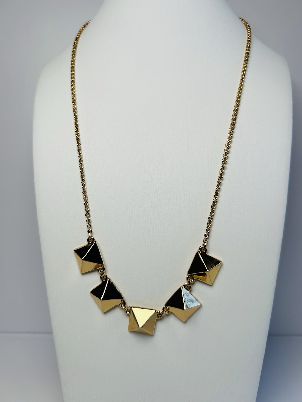 Kate Spade New York Gold-Tone Pyramid Station Necklace Geometric Statement thumbnail 5