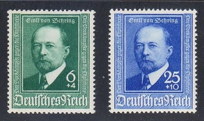 Deutschland 1940 postfrisch Mi 760-761 Sc B186-187 Emil von Behring, Der Nobe... - Bild 1 von 2