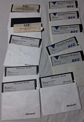 Microsoft MS-DOS Operating System Word 5.25 Inch Floppy Disk