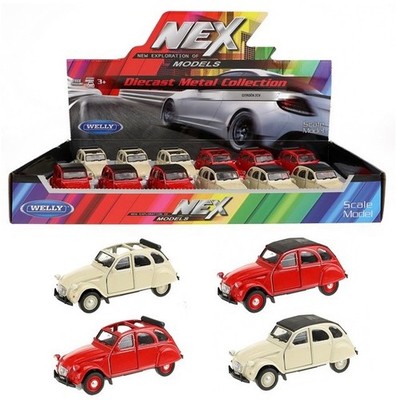 WELLY Citroën 2CV mit Sonnendach Rot  mit Rückzug Motor Neu
