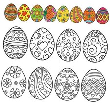 80 Pcs Easter Coloring Crafts Kits Color Your Own Easter Egg Art Basket