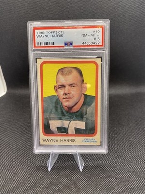 1963 Topps CFL Wayne Harris #19 Calgary Stampeders PSA 8.5