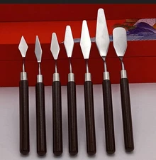 5pcs Painting Scraper Set Stainless Steel Art Knives for Oil & Watercolor - NEW