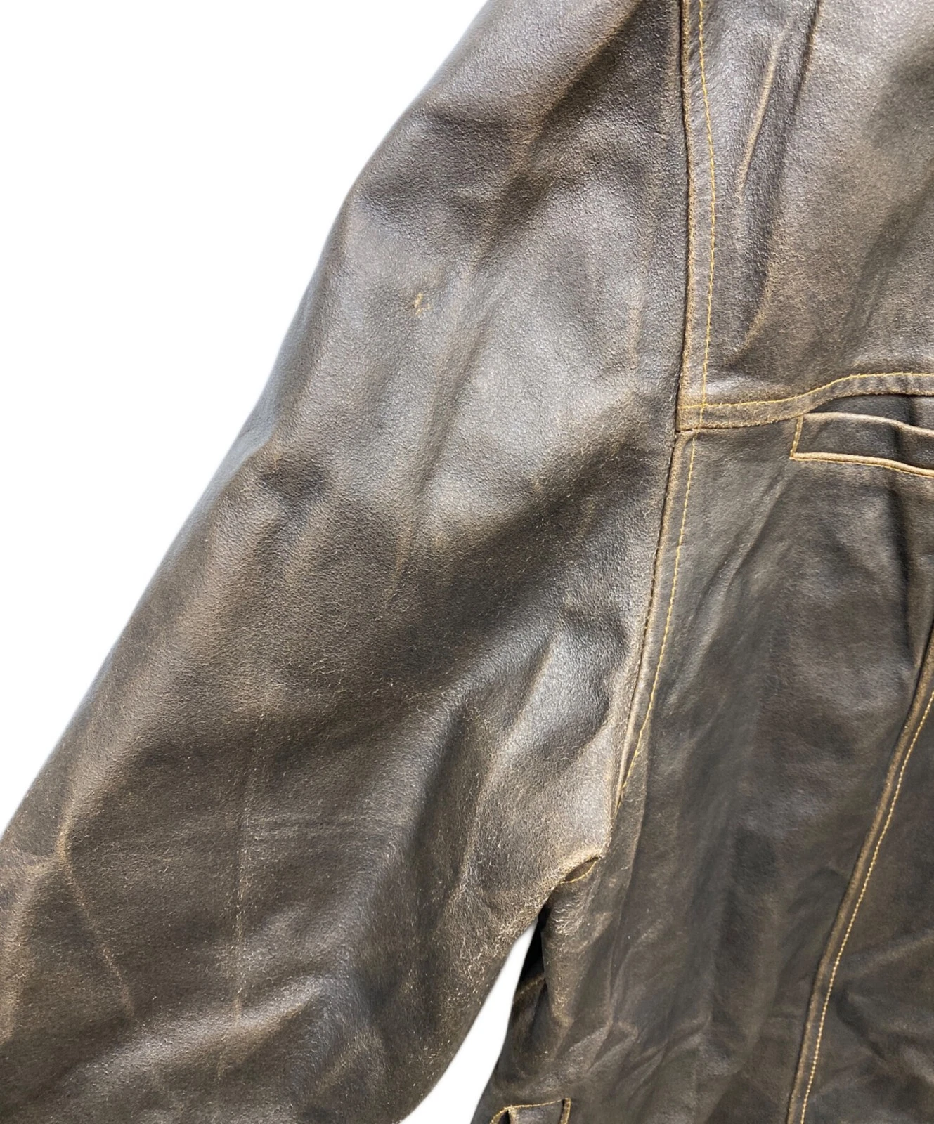 GAP Old Leather Jacket Men's Size XXL Brown image 7