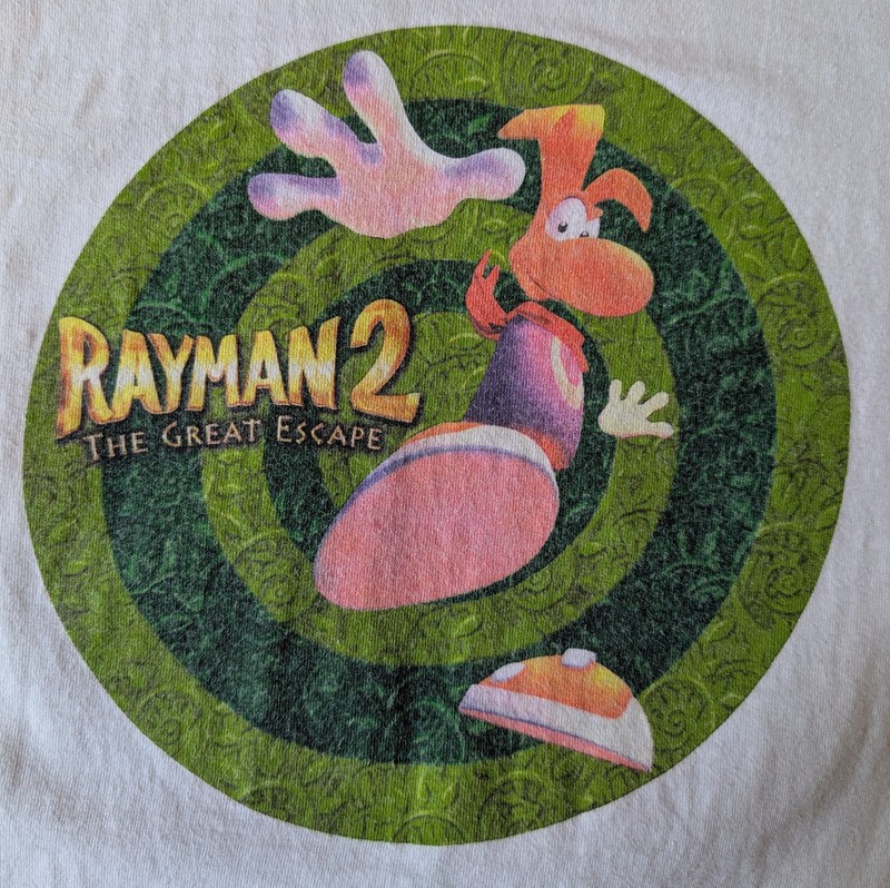 Vintage 1999 Rayman 2 Promo T Shirt - Large Oneita - Ubisoft - The Great Escape