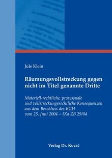 Räumungsvollstreckung gegen nicht im Titel genannte... | Buch | Zustand sehr gut