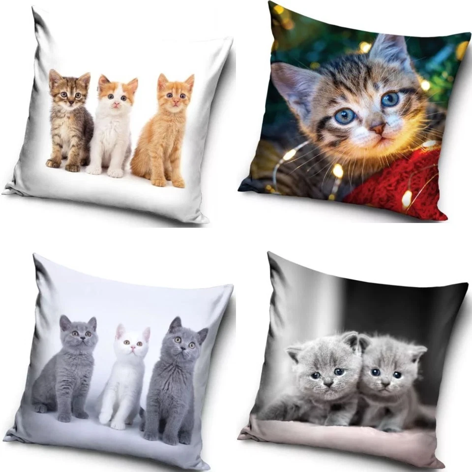 P.H.U. CARBOTEX SP. Z O.O. Federa cuscino gatto effetto velluto velluto federa cuscino 40x40 cm ☆