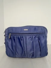 Travelon Anti-Theft Crossbody Bag Purse Blue Nylon Organizer Shoulder Handbag