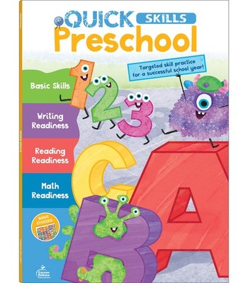 Carson Dellosa Quick Skills Preschool Workbook, Phonics, Math, Numbers and A...