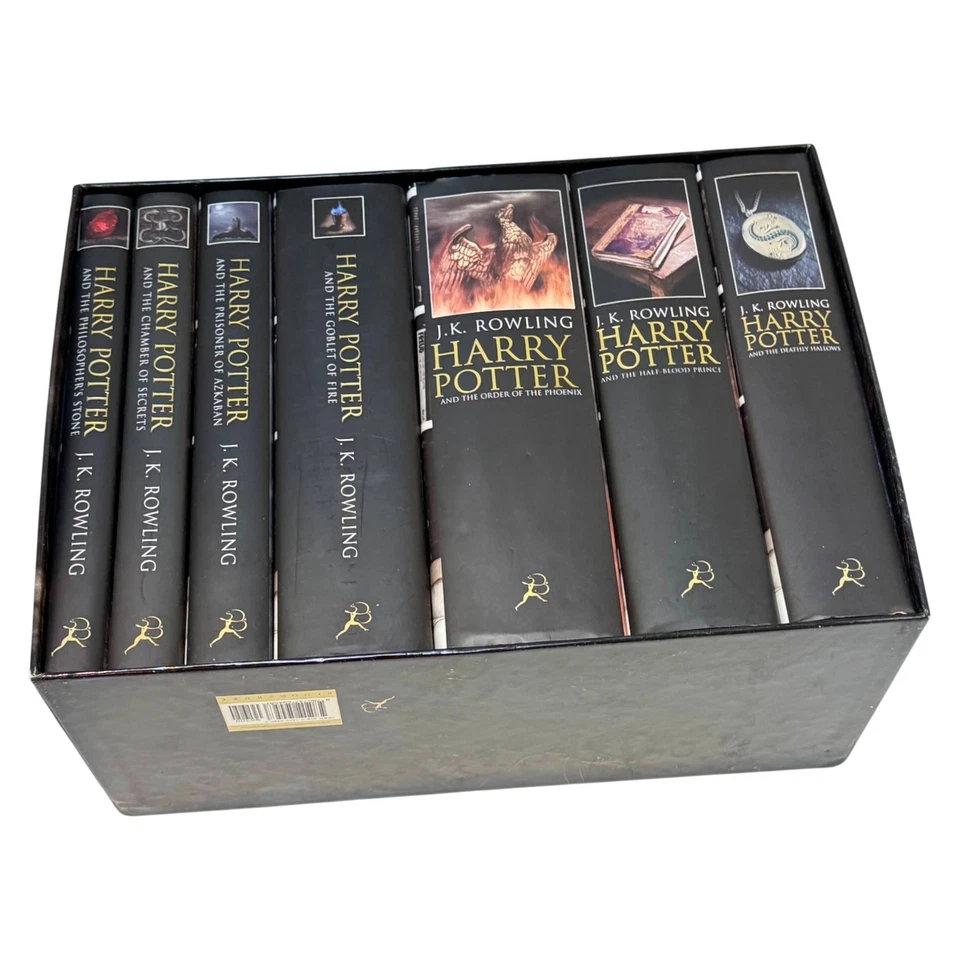 Harry Potter J.K. Rowling 7 Book Boxset Adult Black Cover UK Bloomsbury Unread - Изображение 3 из 4