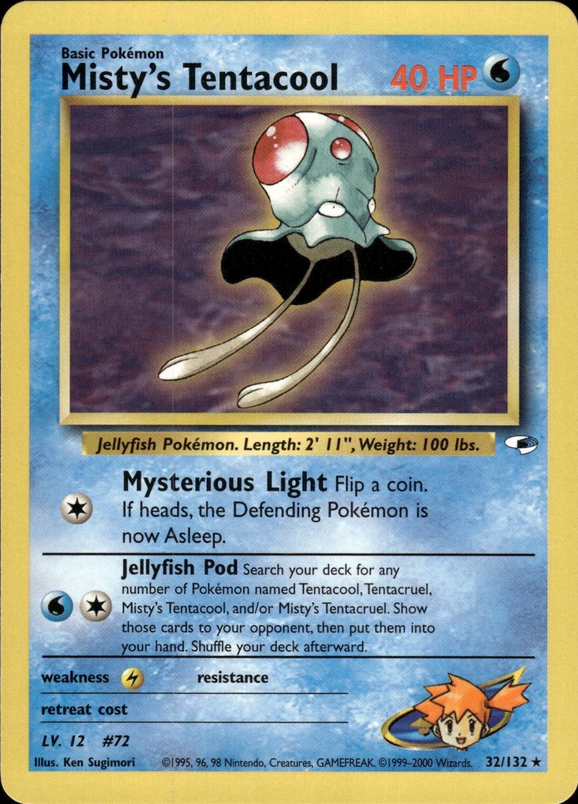 Pokemon Gym Heroes Rare Misty's Tentacool 32/132 - Near Mint (NM)