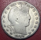 1897 50C Barber Half Dollar. Rim Damage. Free Shipping
