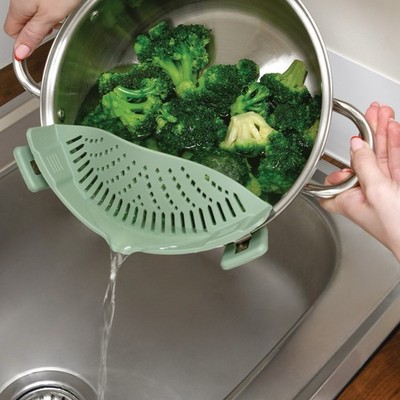 Core Kitchen Silicone Clip- On Strainer For Vegetables, Pasta And More