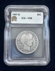 1907-D Barber Half Dollar 50C 90% Silver ICG VG8