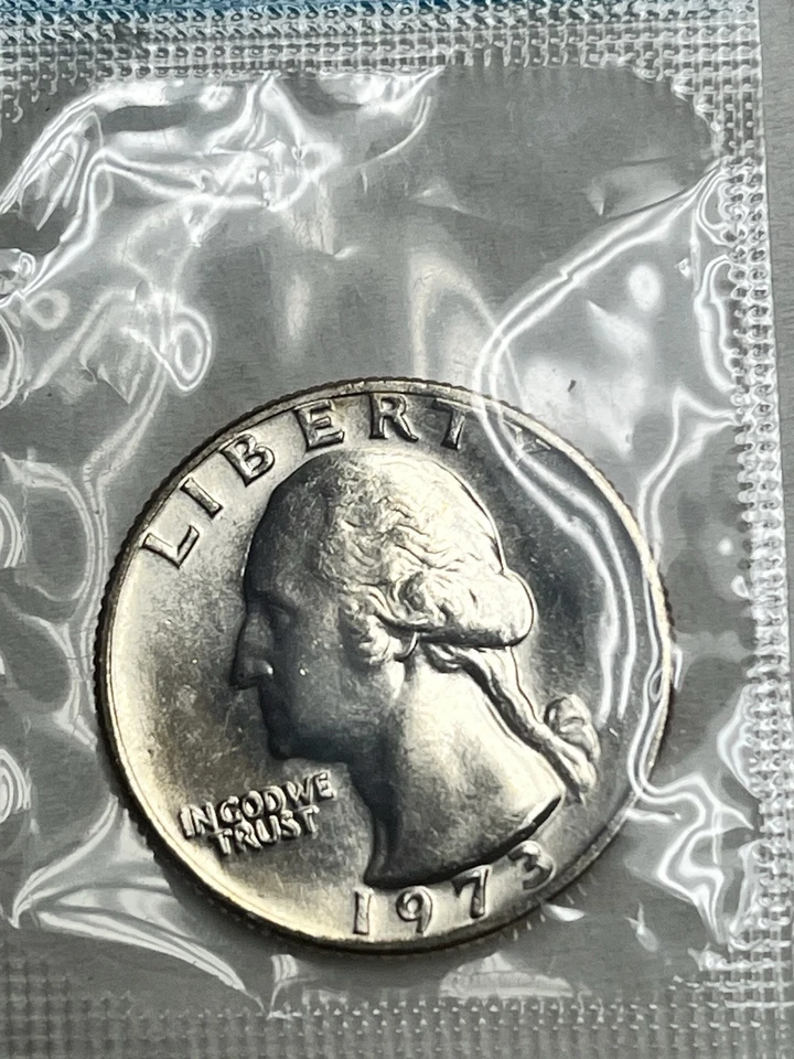 1973 P Washington Quarter BRILLIANT COIN MINT UNC SEALED IN CELLO - Image 3 of 4