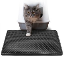 Double Layer Black Cat Litter Mat Waterproof Honeycomb Scratch Floor Pad