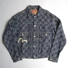 EVISU Monogram Jacquard Denim Jacket 2nd Type Size 40 All Over Print Y2K