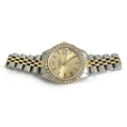 Vintage Rolex Oyster-Perpetual Date Diamond Two-Tone Stainless Steel Watch 25 mm