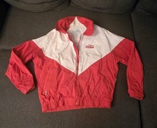 Coke A Cola J.M.N. Windbreaker Jacket Size Large Red and White Made In The Usa