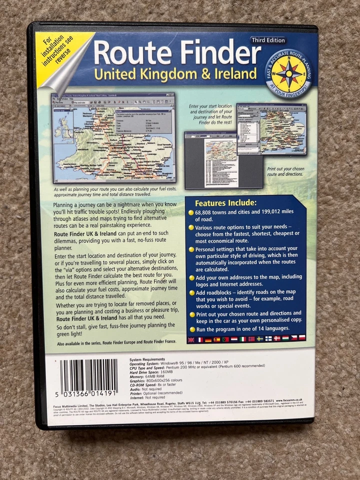 Route Finder United Kingdom & Ireland - Third Edition PC CD Travel Planner - Image 3 of 3