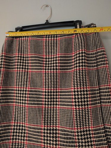 Karierter Wickelrock Hahnentritt kniehoch Größe 12 Wollmischung Style & Co 8046 - Bild 5 von 17