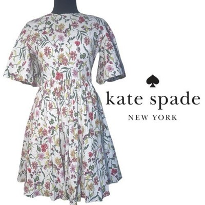 Kate Spade Rooftop Garden Floral Greenwich Flutter Sleeve Romantic Dress Size 0