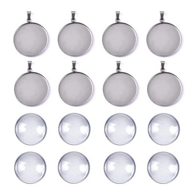 DROLE 60Pcs 25mm Stainless Steel Cabochon Tray Kit-30Pcs Bezel Pendant Blanks...
