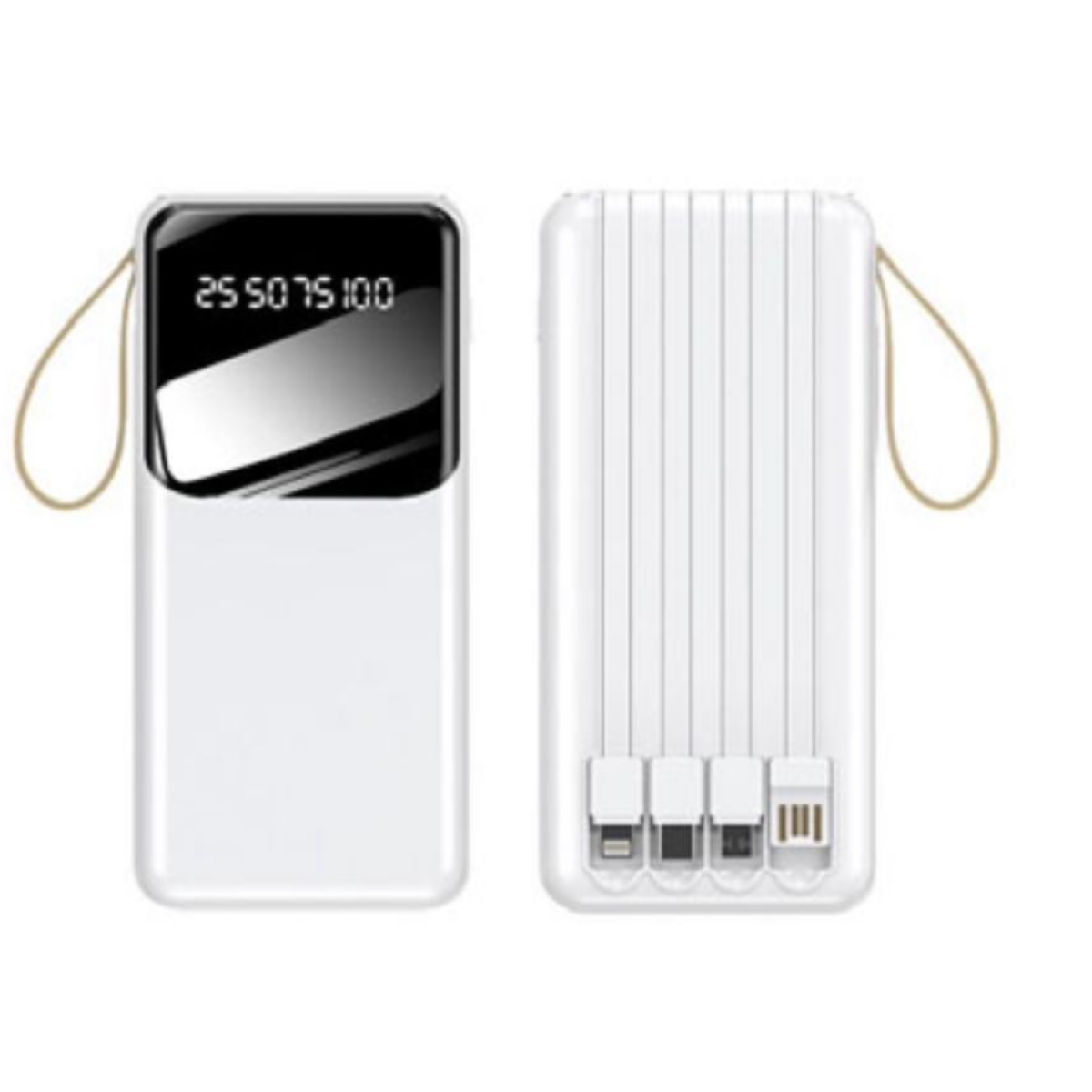 Wyeflux 10000Mah Portable Power Bank With Built-In Cables And Led Lights - Image 2