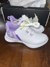 FootJoy Junior Spikeless Golf Shoes White Gray & Purple Size 1