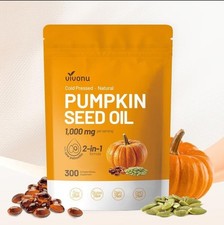VIVONU Pumpkin Seed Oil 1000mg  Saw Palmetto   300 Softgels   Prostate Support