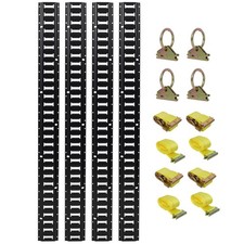 E Track Tie-Down Rail Kit, 4x5ft Rails, 4 Anchors, 4 Straps for Trucks Vans