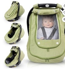 HippoBaby 100 Cotton Muslin Breathable Infant Car Seat Cover