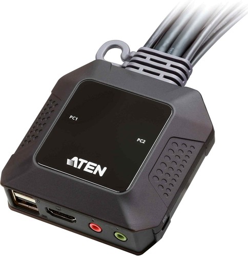 ATEN 2-Port USB 4K HDMI Cable KVM Switch with Remote Port Selector CS22H (up to - Photo 3/6