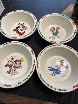 Vintage Kellogg s Cereal Bowls Complete Collector Set of 4 1995