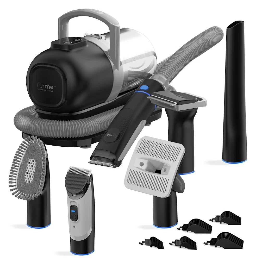 Furme Pet Grooming Vacuum Kit with Carrying Case, 5-in-1 Groomer for Cats & Dogs