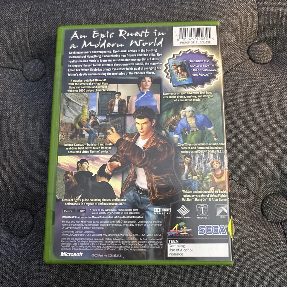 Shenmue II (Microsoft Xbox, 2002) CIB con película en DVD CASI COMO NUEVO - COMPLETO Foto 2 de 4