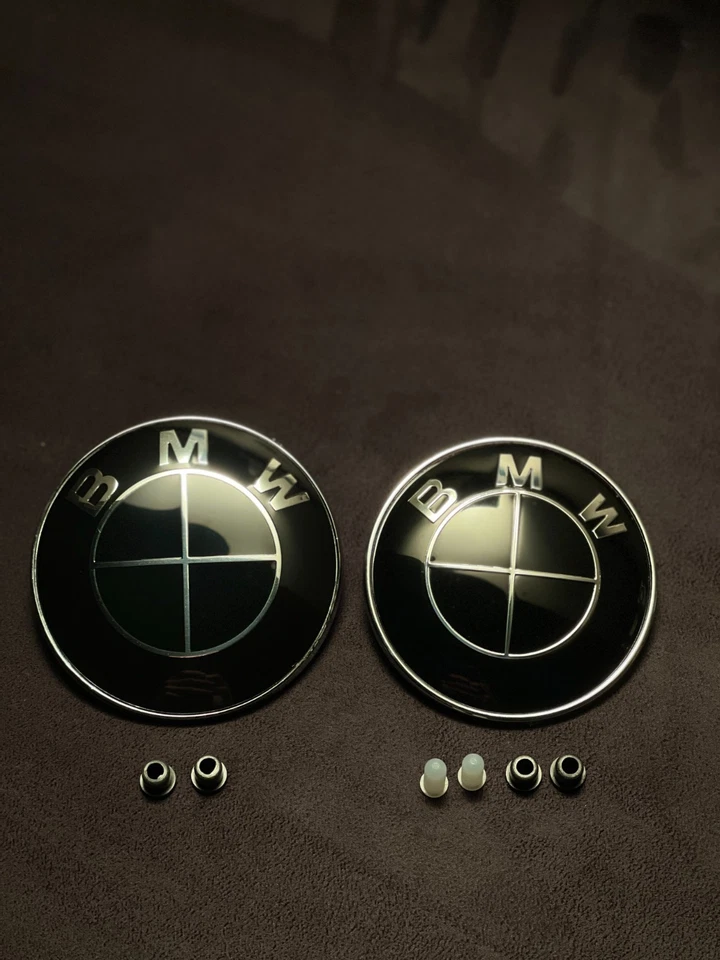 BMW Emblem Set Schwarz- komplett– 82 mm & 78 mm für Motorhaube & Heckklappe - Bild 2 von 4