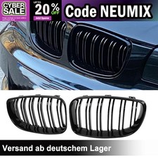 NIEREN KÜHLERGRILL DOPPELSTEG  FÜR BMW 1ER E81 E87 E82 E88 07-13 GLÄZEND SCHWARZ