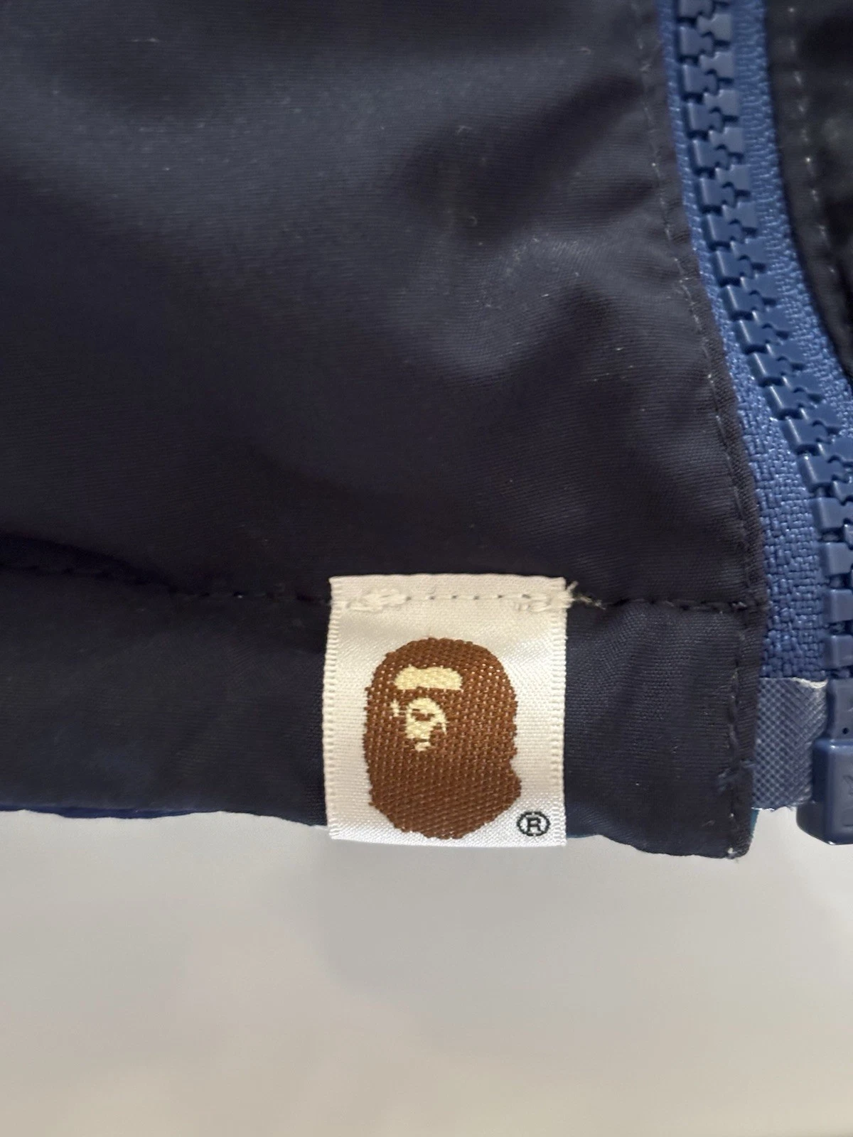 BAPE A Bathing Ape ABC Camo Reversible Down Jacket Blue Navy L Authentic - product detail image 15