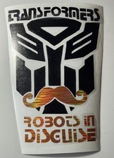 Robots In Disguise Transformers Parody Customizable Decal Funny Hilarious 3x6