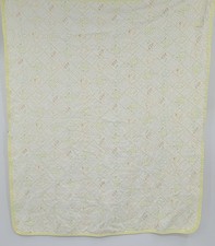 Vintage Carter's Cotton Baby Blanket Yellow Trim Trees Carrots Puppies Bunnies