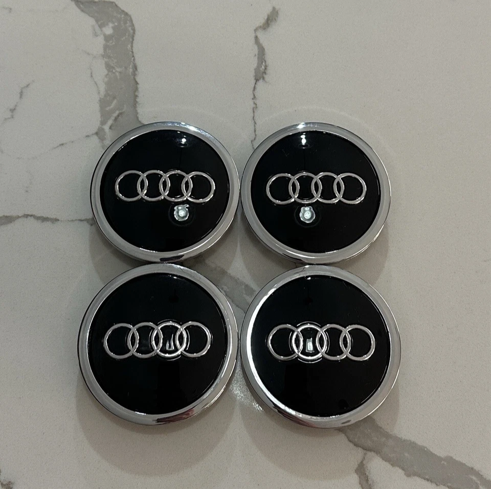 4X Set Audi 69MM Black Chrome Wheel Rim Center Hub Caps Replacement 4B0601170A - Image 3 of 3