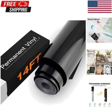 Black Reflective Vinyl for Cricut, 12" X14"Ft Reflective Vinyl Permanent Adhe...