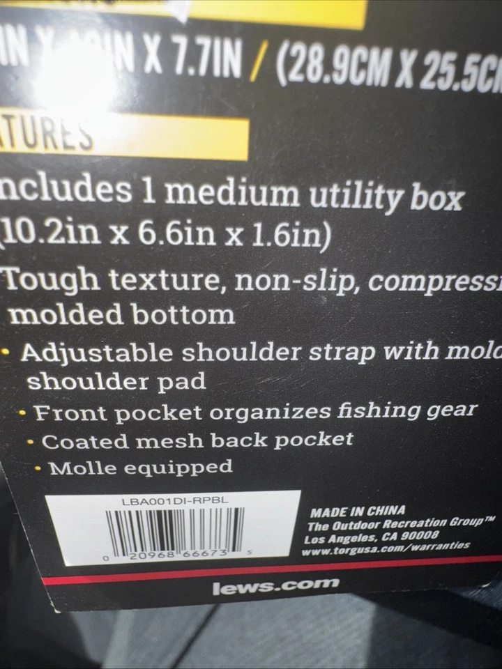 Bolso Tackle, NUEVO, Lew's 3600, Correa para el Hombro, 4 Cremallera + Bolsillos de Malla, Caja de Utilidad Foto 4 de 4