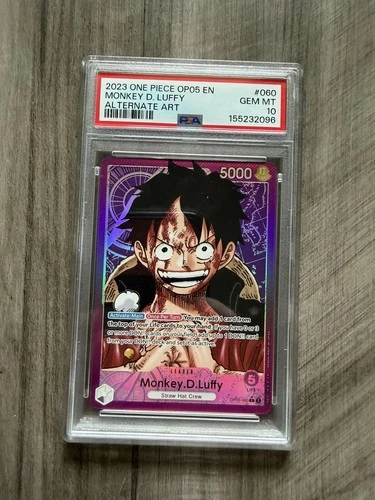 Bandai One Piece Monkey D. Luffy OP05-060 Leader Foil Alternate Art PSA 10