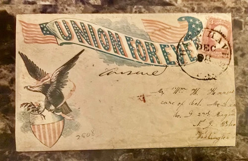 c1860's Civil War Patriotic Cover cachet union forever