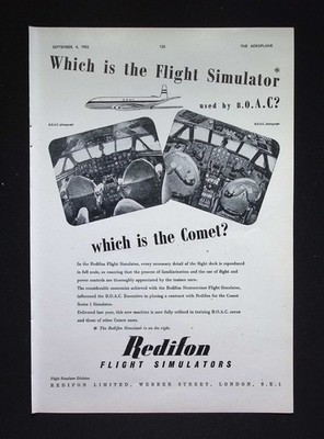 Original 1953 Advert Redifon Flight Simulator B.O.A.C. Comet Training